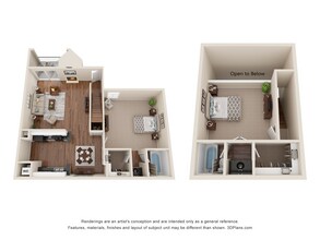 2 Bed 2 Bath Townhome Luxury Renovated 1061 sq ft 2805 floor plan